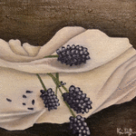 Lavendel på duk // 20 x 20 cm